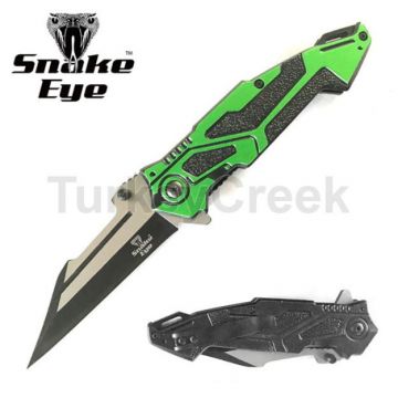 Snake Eye Tactical Spring Assist Knife 5" Closed